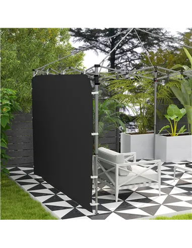Outsunny 195 x 295cm Replacement Gazebo Sidewall - Black