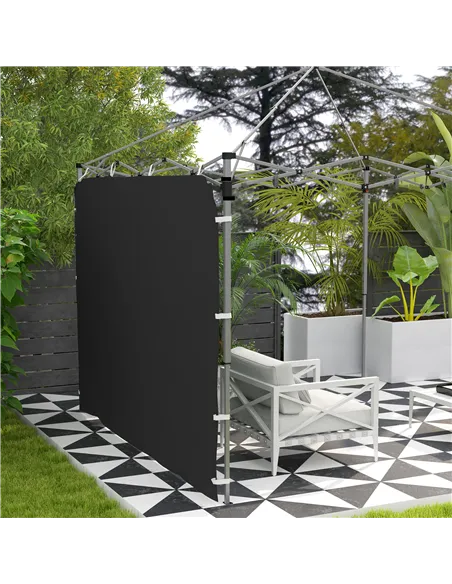 Outsunny 195 x 295cm Replacement Gazebo Sidewall - Black