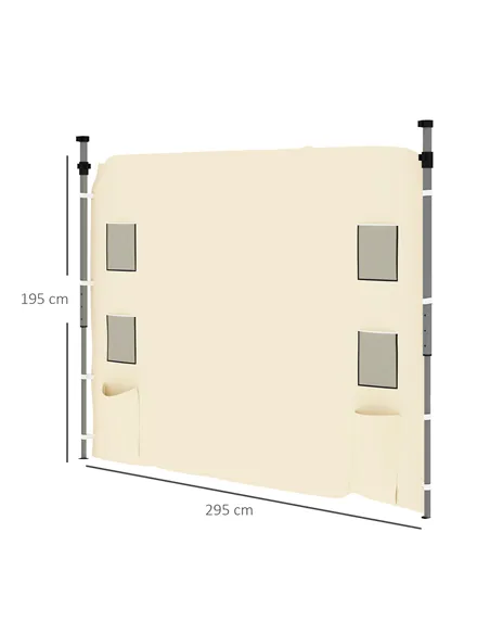 Outsunny 195 x 295cm Replacement Gazebo Sidewall - Beige