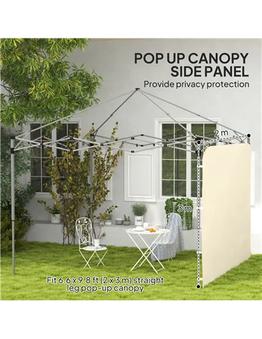 Outsunny 195 x 295cm Replacement Gazebo Sidewall - Beige