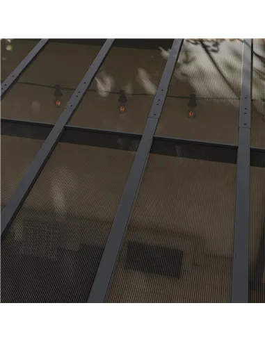 Outsunny 3 x 3(m) Metal Pergola with UPF 50+ and Waterproof Polycarbonate Roof, Wall-Mounted or Free Standing Garden Gazebo, Win