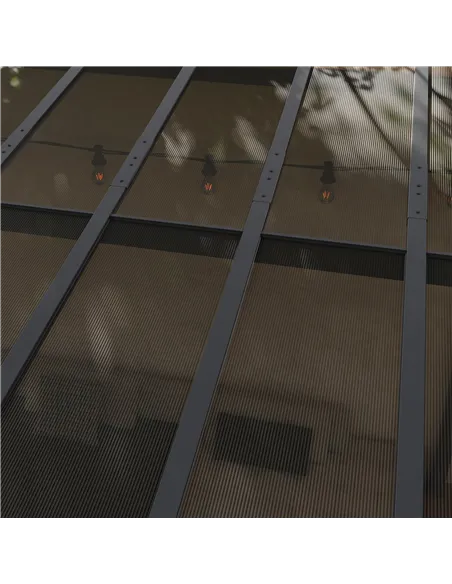 Outsunny 3 x 3(m) Metal Pergola with UPF 50+ and Waterproof Polycarbonate Roof, Wall-Mounted or Free Standing Garden Gazebo, Win