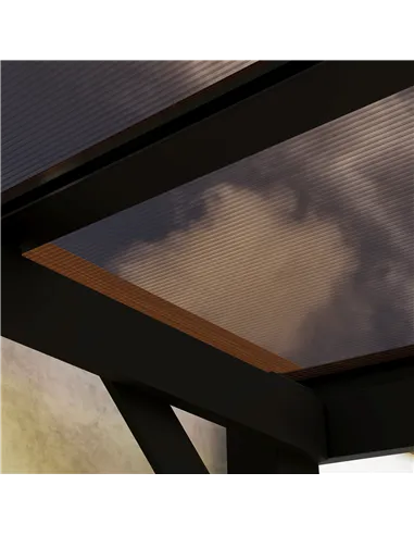 Outsunny 3 x 3(m) Metal Pergola with UPF 50+ and Waterproof Polycarbonate Roof, Wall-Mounted or Free Standing Garden Gazebo, Win