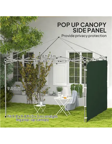 Outsunny 195 x 295cm Replacement Gazebo Sidewall - Green