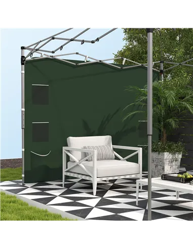 Outsunny 195 x 295cm Replacement Gazebo Sidewall - Green