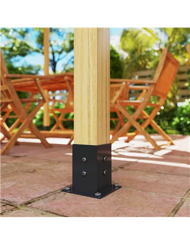Outsunny Pergola Kit, DIY Pergola Brackets with 3-Way Pergola Corner Brackets and Post Base for 4" x 4" (Actual 3.6" x 3.6") Lum