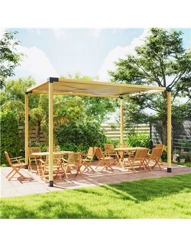Outsunny Pergola Kit, DIY Pergola Brackets with 3-Way Pergola Corner Brackets and Post Base for 4" x 4" (Actual 3.6" x 3.6") Lum