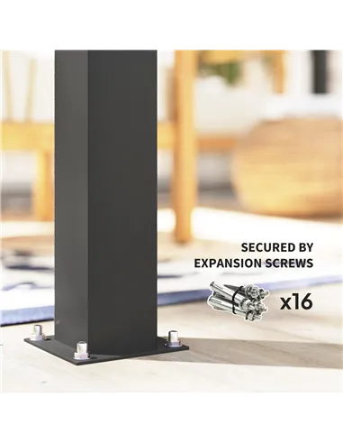 Outsunny 3 x 3(m) Electric Louvered Pergola with LED Lights, Aluminium Pergola Hardtop Gazebo with Remote, Adjustable Roof and D