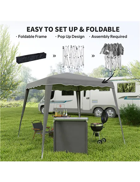 Outsunny 2.5 x 2.5M Pop up Garden Tent - Grey