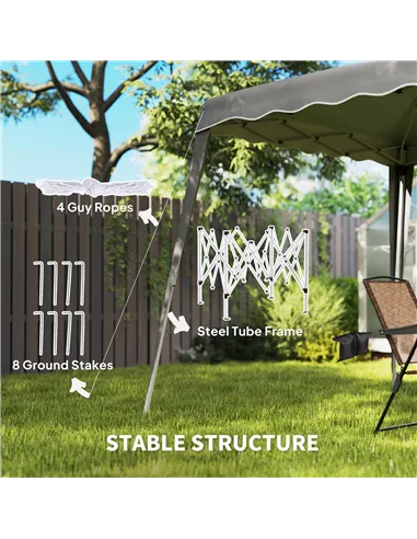 Outsunny 2.5 x 2.5M Pop up Garden Tent - Grey