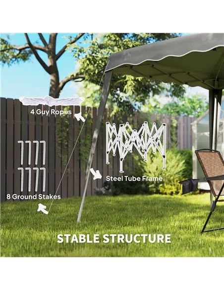 Outsunny 2.5 x 2.5M Pop up Garden Tent - Grey