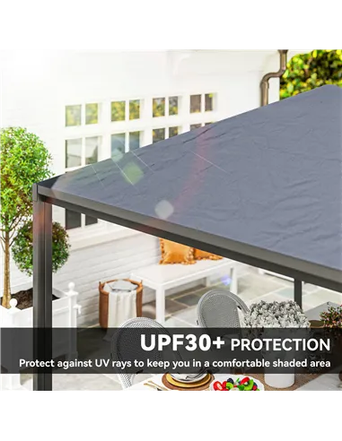 Outsunny 3 x 3 or 3 x 6m Garden Gazebo with Extendable Awning and Wheels, UPF30+ Outdoor Metal Gazebo Canopy Shelter for BBQ, Ev
