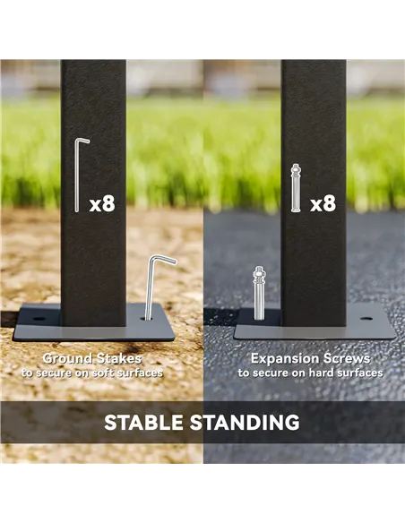 Outsunny 3 x 3 or 3 x 6m Garden Gazebo with Extendable Awning and Wheels, UPF30+ Outdoor Metal Gazebo Canopy Shelter for BBQ, Ev
