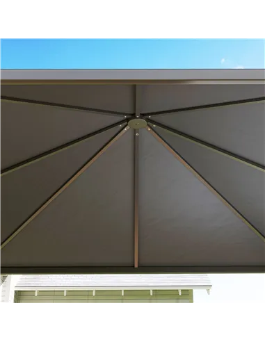 Outsunny 3 x 3 or 3 x 6m Garden Gazebo with Extendable Awning and Wheels, UPF30+ Outdoor Metal Gazebo Canopy Shelter for BBQ, Ev