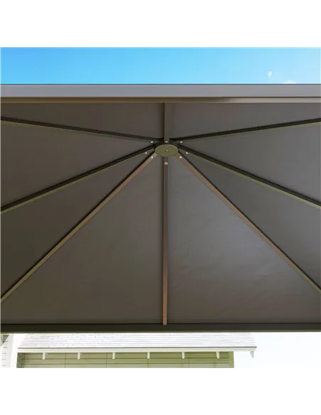 Outsunny 3 x 3 or 3 x 6m Garden Gazebo with Extendable Awning and Wheels, UPF30+ Outdoor Metal Gazebo Canopy Shelter for BBQ, Ev