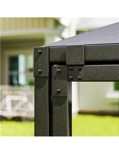 Outsunny 3 x 3 or 3 x 6m Garden Gazebo with Extendable Awning and Wheels, UPF30+ Outdoor Metal Gazebo Canopy Shelter for BBQ, Ev