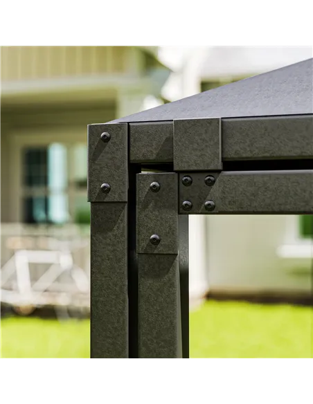 Outsunny 3 x 3 or 3 x 6m Garden Gazebo with Extendable Awning and Wheels, UPF30+ Outdoor Metal Gazebo Canopy Shelter for BBQ, Ev