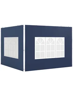 Outsunny Set of Two 3 x 3(m) Gazebo Frame Replacement Walls - Blue