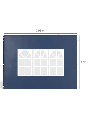 Outsunny Set of Two 3 x 3(m) Gazebo Frame Replacement Walls - Blue