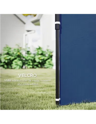 Outsunny Set of Two 3 x 3(m) Gazebo Frame Replacement Walls - Blue