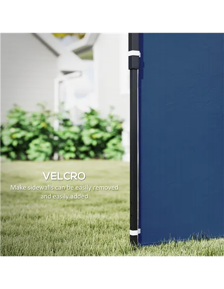 Outsunny Set of Two 3 x 3(m) Gazebo Frame Replacement Walls - Blue