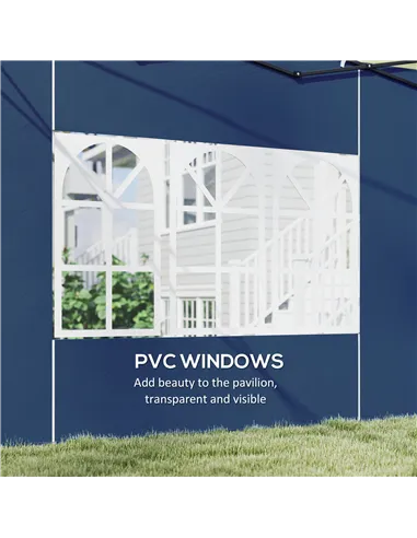 Outsunny Set of Two 3 x 3(m) Gazebo Frame Replacement Walls - Blue