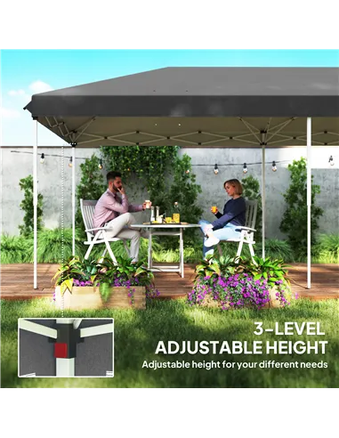 Outsunny 3 x 6m Pop Up Gazebo, Outdoor Canopy Shelter, Marquee Party Wedding Tent with 6 Mesh Walls and Carry Bag, Black