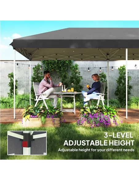 Outsunny 3 x 6m Pop Up Gazebo, Outdoor Canopy Shelter, Marquee Party Wedding Tent with 6 Mesh Walls and Carry Bag, Black