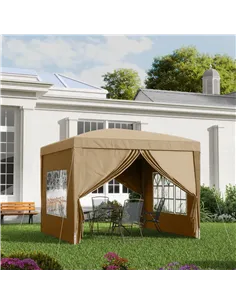 Outsunny 3 x 3(m) Pop Up Gazebo - Khaki 2