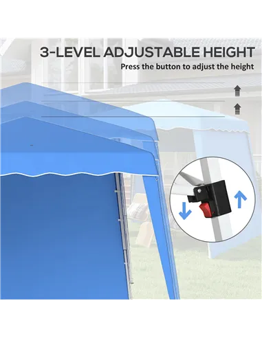 Outsunny 2.4 x 2.4m Two Wall Pop Up Gazebo - Blue