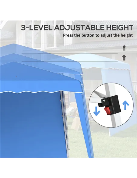 Outsunny 2.4 x 2.4m Two Wall Pop Up Gazebo - Blue