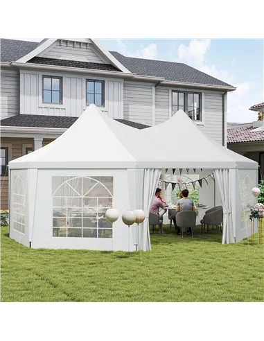 Outsunny 6.8 x 5m Octagonal Marquee Gazebo - White