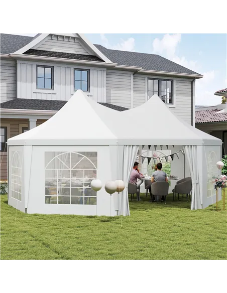 Outsunny 6.8 x 5m Octagonal Marquee Gazebo - White