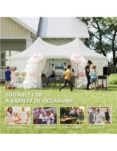 Outsunny 6.8 x 5m Octagonal Marquee Gazebo - White