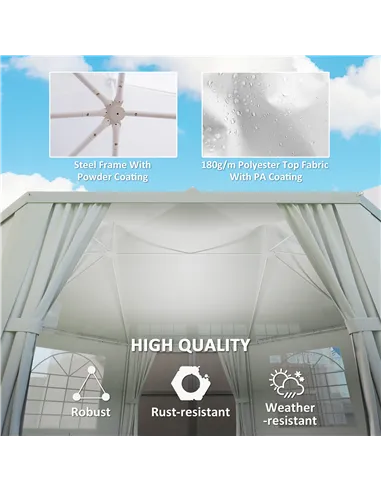 Outsunny 6.8 x 5m Octagonal Marquee Gazebo - White