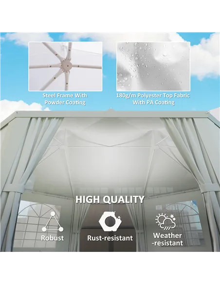 Outsunny 6.8 x 5m Octagonal Marquee Gazebo - White