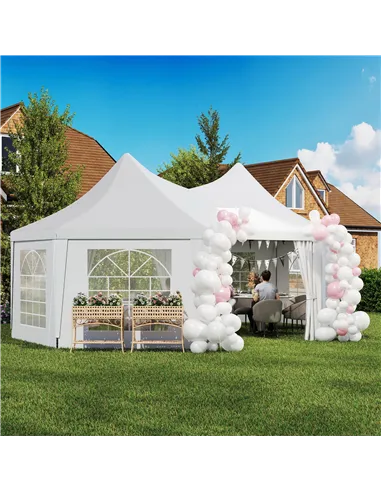 Outsunny 6.8 x 5m Octagonal Marquee Gazebo - White