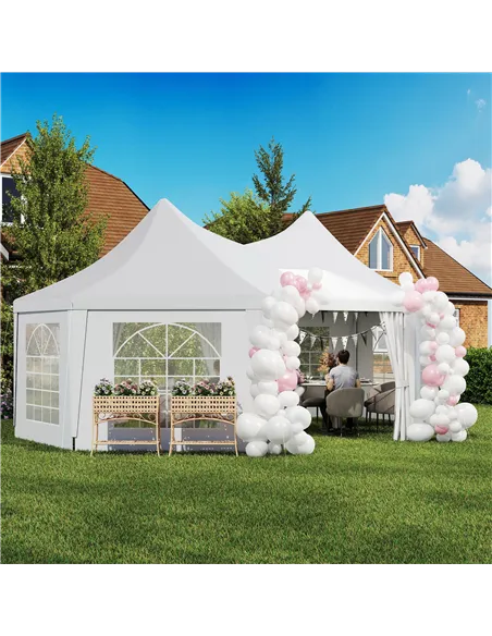 Outsunny 6.8 x 5m Octagonal Marquee Gazebo - White