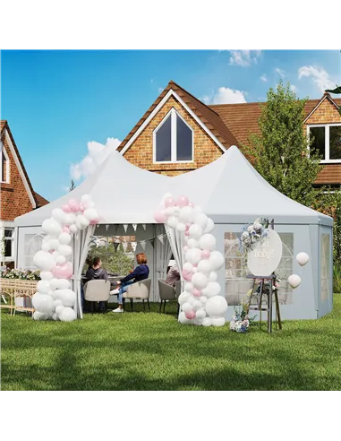 Outsunny 6.8 x 5m Octagonal Marquee Gazebo - White