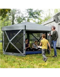 Outsunny 3 x 3(m) Hexagon Pop Up Gazebo with 5 Sides and Carry Bag, Waterproof, UV Resistant Party Tent Instant Event Shelter wi 2