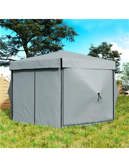 Outsunny 3 x 3(m) Hexagon Pop Up Gazebo with 5 Sides and Carry Bag, Waterproof, UV Resistant Party Tent Instant Event Shelter wi