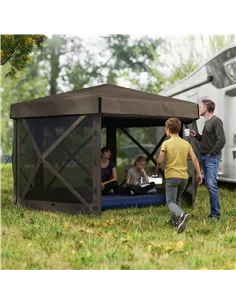 Outsunny 3 x 3(m) Hexagon Pop Up Gazebo with 5 Sides and Carry Bag, Waterproof, UV Resistant Party Tent Instant Event Shelter wi 2