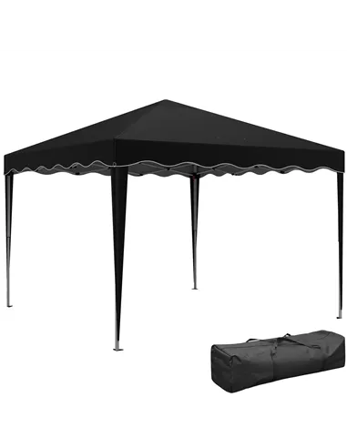 Outsunny 3 x 3cm Adjustable Height Pop-Up Gazebo, with Bag - Black