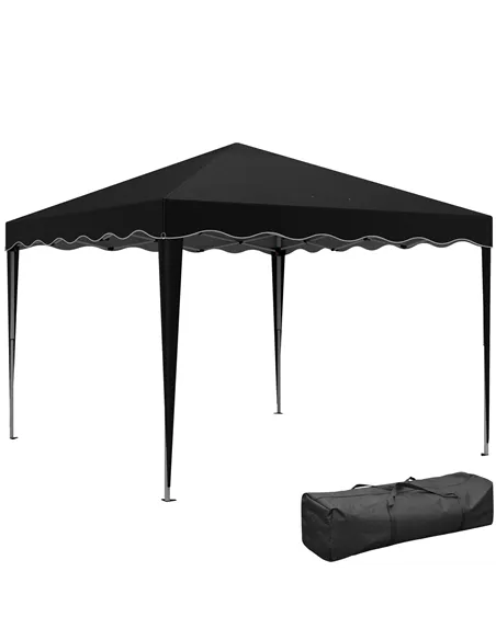 Outsunny 3 x 3cm Adjustable Height Pop-Up Gazebo, with Bag - Black