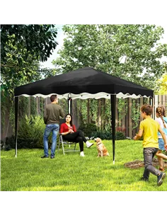 Outsunny 3 x 3cm Adjustable Height Pop-Up Gazebo, with Bag - Black 2