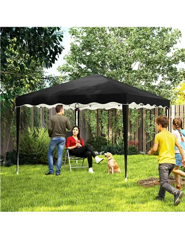 Outsunny 3 x 3cm Adjustable Height Pop-Up Gazebo, with Bag - Black