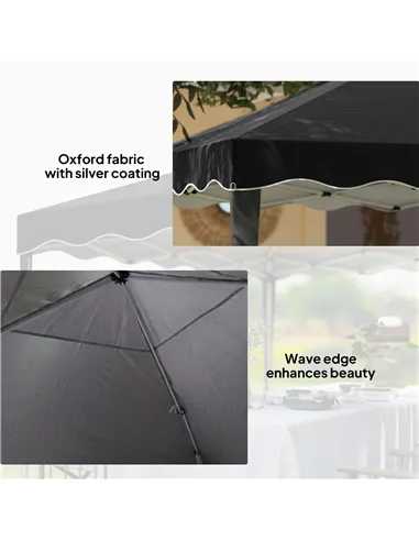 Outsunny 3 x 3cm Adjustable Height Pop-Up Gazebo, with Bag - Black