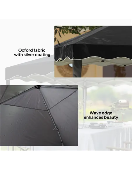 Outsunny 3 x 3cm Adjustable Height Pop-Up Gazebo, with Bag - Black