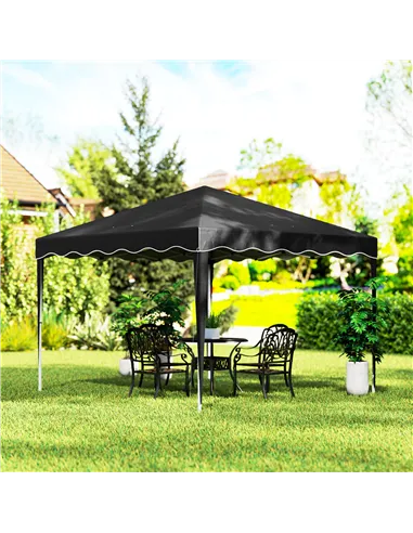 Outsunny 3 x 3cm Adjustable Height Pop-Up Gazebo, with Bag - Black