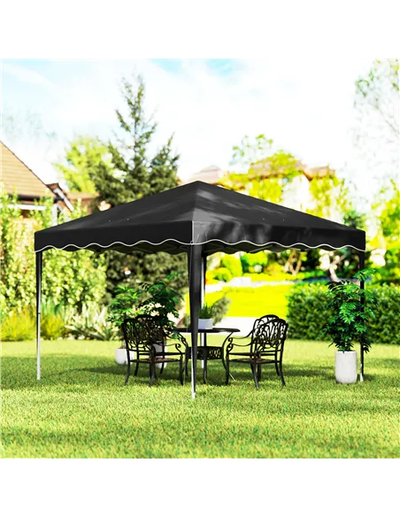 Outsunny 3 x 3cm Adjustable Height Pop-Up Gazebo, with Bag - Black